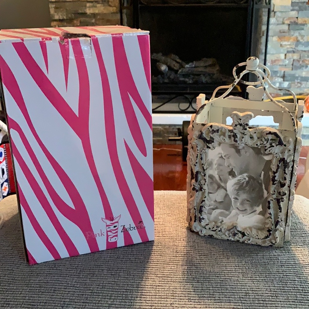 Pink zebra photo accent shade